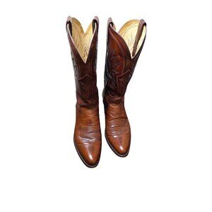 Dan Post Men Brown Leather Western Rodio Cowboy Boots Size 9.5 D